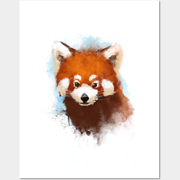 Red panda Ink Illustration - Fluffy Cute Animal - Nature Forest Wall Art by BlancaVidal
